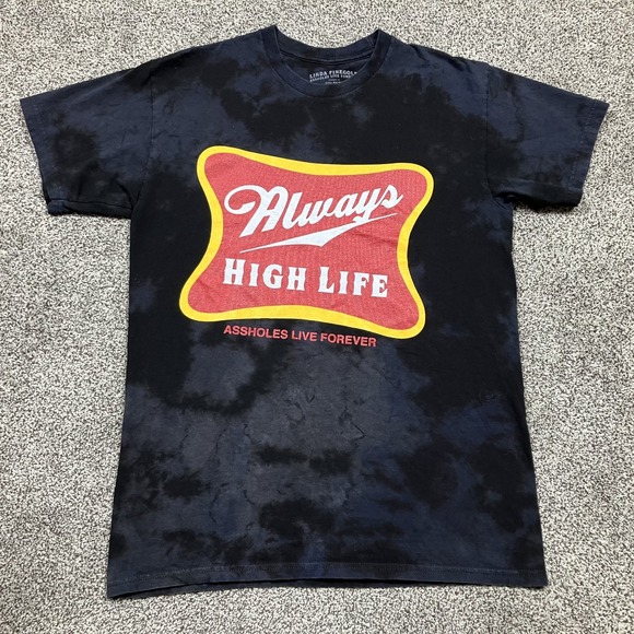 assholes live forever Other - A-holes Live Forever‎ Shirt Mens Medium Always High Life Graphic Acid Wash Kiril